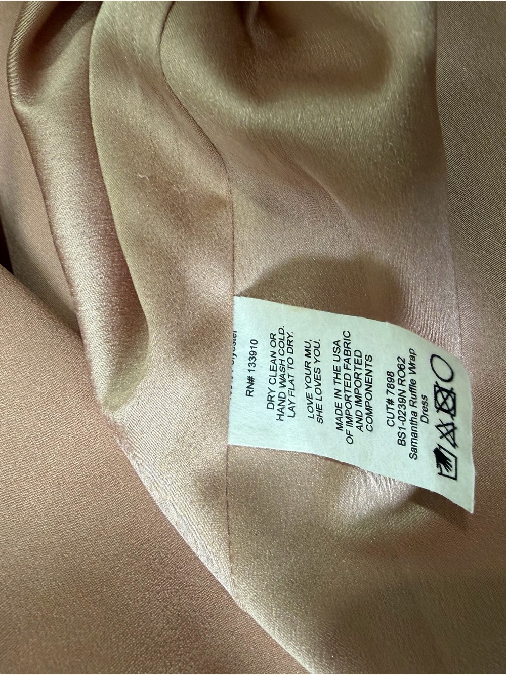 Show Me Your MUMU Samantha Ruffle Wrap Maxi Dress - Champagne Rose Gold - Picture 8 of 8